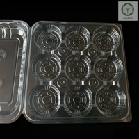 Conteneur en plastique PET transparent personnalisé et gaufré pour tartelettes aux œufs, gelée, hamburgers, nouilles – Solution de stockage alimentaire jetable