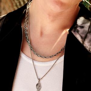 Collar con Colgante de Ala de Ángel, Acero Inoxidable, Joyería de Moda, Diseño Personalizado, Amuleto de Pluma, Estilo Vintage, Cadena para Hombre y Mujer, Regalo - Product Image 4