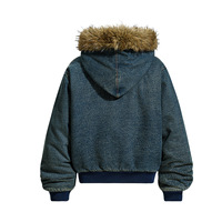 Blouson en jean pour homme, nouvelle collection hiver, en coton/élasthanne respirant, style motard urbain, couleur unie, délavage moyen