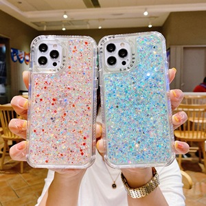 3 In 1 Glanzende Lichtgevende Glitter Case Voor Xiaomi Redmi 9a 9c 10a Note 11S Pro Luxe Schattige Beschermende Girly Case Meisjes Cover