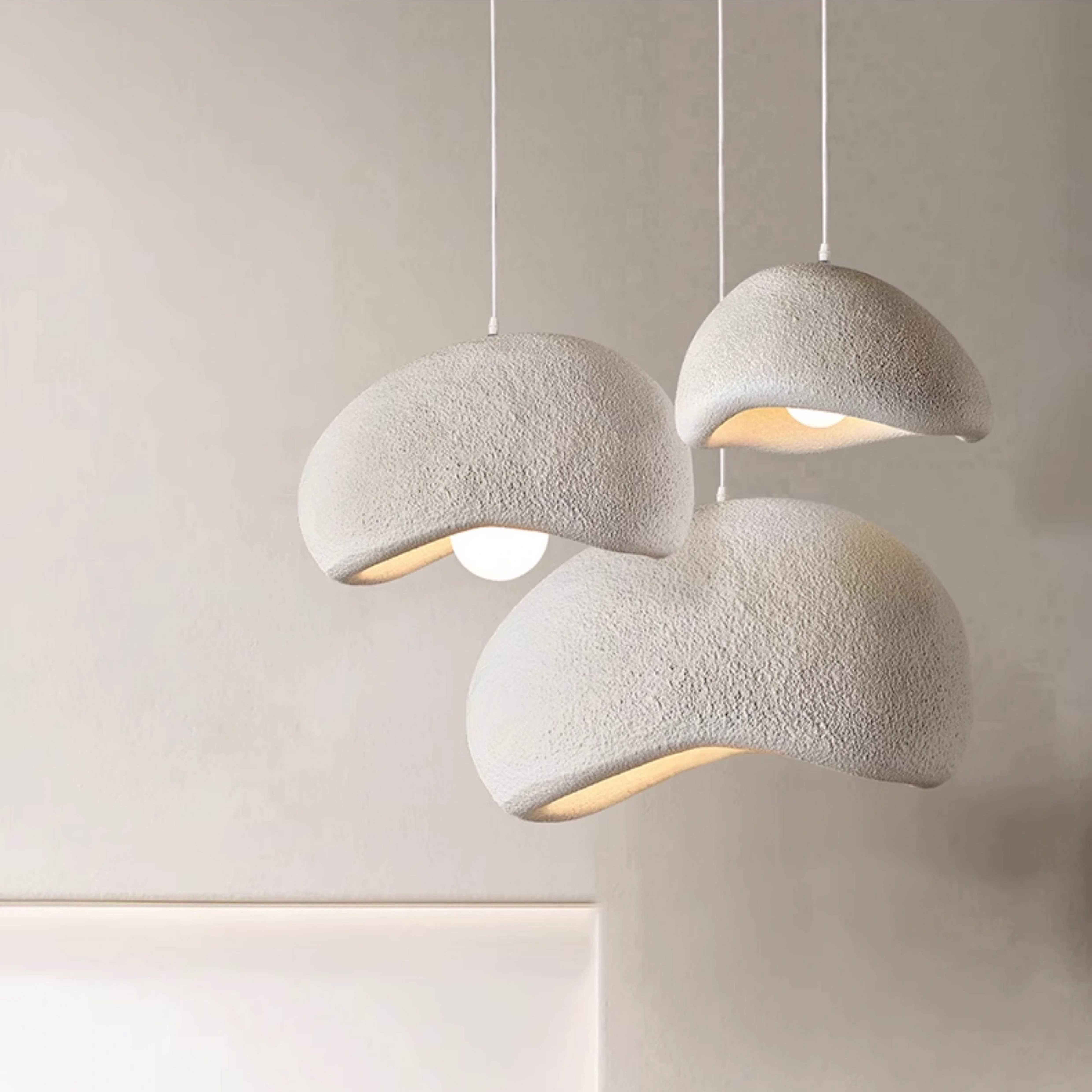 Modern Minimalist LED Industrial Pendant Light Cloud Resin Glass with Bulb for Home or Hotel Indoor Lighting