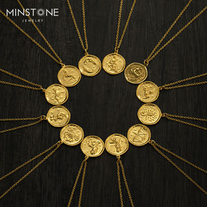 Collier pendentif en or véritable <span class=keywords><strong>2022</strong></span>, de haute qualité, bagage vintage à la mode, bijoux commémoraux - Product Image 2