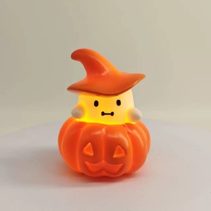 Veilleuse LED Citrouille Fantôme d'Halloween, Décoration de Table Effrayante avec Lumière Chaude Scintillante pour Maison, Cheminée, Fête, Festival, Cadeau - Product Image 4