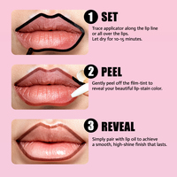 Teinte à lèvres peel-off en gros sous marque privée, 5 couleurs, longue tenue, anti-transfert, gloss à lèvres peel-off