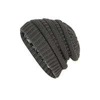 Gorros Unisex Personalizados al por Mayor con Logotipo, Gorro de Punto Grueso con Forro Polar, Térmico, Cálido, Informal, de Gran Tamaño, para Invierno