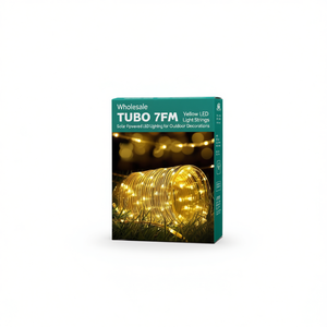 Wholesale TUBO 7M Yellow LED Light <b>Strings</b> Solar Powered LED Lighting for Outdoor Decorations - Product Image 2