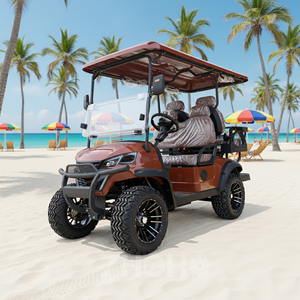 Voiturette <span class=keywords><strong>de</strong></span> golf électrique <span class=keywords><strong>de</strong></span> luxe grise à 4 places équipée d'un moteur <span class=keywords><strong>de</strong></span> 5 kW, adaptée aux courses - Product Image 1