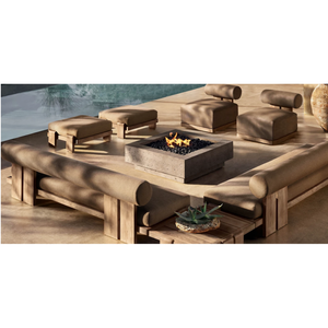 Ensemble de meubles de jardin en teck et tissu, ensemble de meubles d'extérieur, ensemble de meubles de patio - Product Image 1