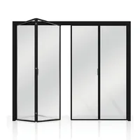 Puertas dobles de aluminio para pintura Interior, puertas plegables inteligentes con listones, fabricantes modernos