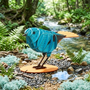 CUPUZ <span class=keywords><strong>Kit</strong></span> de modélisme 3D en papier, modèle d'oiseau Plumeux ecreux (Plumbeus Water-Redstart) pour les cadeaux de fête d'anniversaire des enfants, les récompenses scolaires, les cadeaux et la piñata - Product Image 1