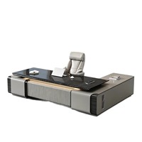Bureau de direction moderne noir de haute qualité, mobilier de bureau pour patron, design personnalisé pour résidence de luxe, bureau de direction