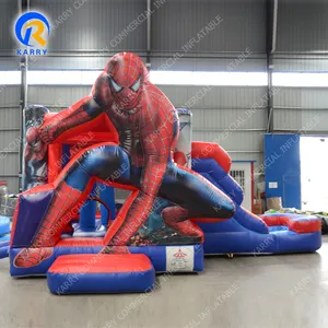 Slide Bouncy Commercial Spiderman Inflatable Bounce House Inflatable Bouncy Castle With Slide Combo For Sale