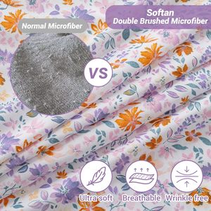 Giường Hoa Sheets in Sheets Queen - 4 Mảnh Microfiber Patterned trang bị Sheets với 15 "túi sâu - Product Image 4