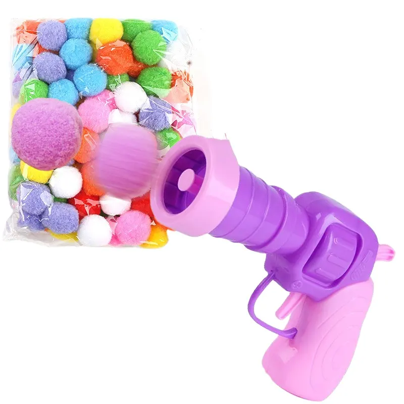 Pet Cat Kitten Toy Pet Acessórios Treinamento interativo Cat Toys Gatinhos Mini Shooting Gun Games Stretch Plush Ball Toys