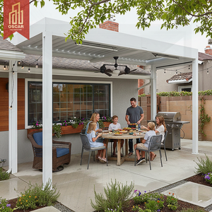 Pergola bioclimatique automatique en aluminium <span class=keywords><strong>pour</strong></span> patio extérieur, <span class=keywords><strong>serre</strong></span> de jardin <span class=keywords><strong>pour</strong></span> <span class=keywords><strong>terrasse</strong></span> et <span class=keywords><strong>balcon</strong></span> - Product Image 1