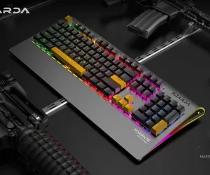 Bán hàng nóng USB R8 thiết kế nhôm sbarda Bàn phím Top bảng điều chỉnh chơi game RGB Bàn Phím Cơ khí cho máy tính xách tay máy tính