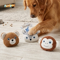Famipet Fabricant Grossiste Nouveau Thème Hiver Design Animal Mignon Jouet Sonore en Peluche Douce et Froissée pour Animaux de Compagnie, Ensemble de Jouets Sonores pour Chiens