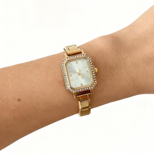 Montre élégante carrée pour femme avec bracelet en acier inoxydable personnalisable, module de bracelet DIY, bracelet à maillons italiens - Product Image 2