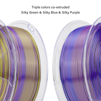 ZIRO prêt à expédier matériel d'impression 3d Filament de Pla de soie tricolore 1.75mm 1kg pour tiges en plastique d'imprimante 3d