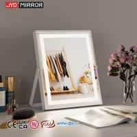 Miroir de maquillage LED à luminosité réglable, carré, personnalisable avec logo, vente en gros, fourni par l'usine