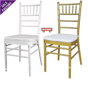 Chaises Phoenix en métal empilables à dossier ovale, vente chaude, réception, salle à manger, banquet de mariage, mobilier d'hôtel, or - Product Image 4