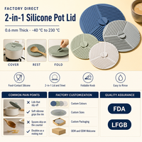 Tapis en silicone alimentaire 2-en-1 très vendu, écologique et résistant au four, pour couvercles de casseroles et ensemble de 3 ustensiles de cuisson