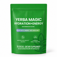 Boisson Énergisante et Hydratante au Yerba Maté Saveur Pastèque – 15 Sachets par Pochette – Supplément en Poudre d'Électrolytes pour Sports d'Été
