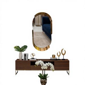 โครงสแตนเลสเคลือบ PVD ทนทาน ตู้ห้องน้ำดีไซน์หรูหรา รูปทรงไม่สมมาตร - Product Image 1