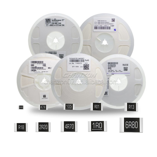All Size SMD Resistors Chip 0402 0603 0805 1206 2010 2512 R002 R010 R13 R002 Ohm Thick Film Surface Mount Electrical Resistor