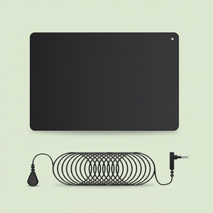 Tappetino di messa a terra conduttivo in carbonio con cavo, base in gomma antiscivolo, portatile per uso interno su scrivania/pavimento - Product Image 1