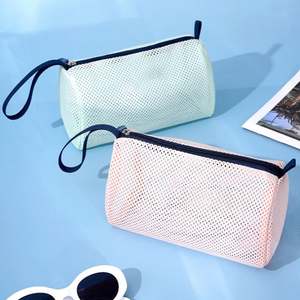 Sac de rangement pour cosmétiques de voyage en maille personnalisé, nouveau, à main, sac de plage personnalisé pour le maquillage - Product Image 4