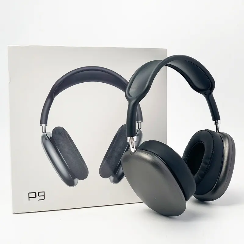 P9 headphone gigi biru nirkabel, earphone HiFi Stereo, Headset Gaming TWS dengan mikrofon penghilang bising