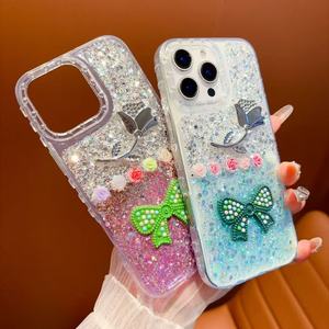 Coque de téléphone portable anti-chute BAILI Factory Fashion avec paillettes brillantes et <span class=keywords><strong>fleurs</strong></span> DIY pour Tecno <span class=keywords><strong>Camon</strong></span> 50 PRO/Spark40c/POP20 - Product Image 3