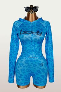 Nouvel ensemble deux pièces pour femme, veste cardigan à capuche zippée, imprimée, tendance INS, extensible, sportive, manches longues, au-dessus du genou, et short - Product Image 6