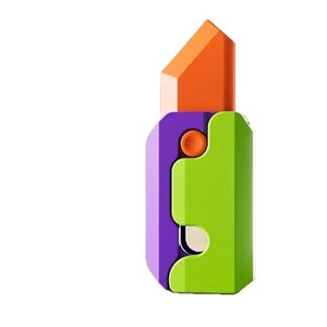 Couteau à gravité 3D en plastique en forme de radis, carte de décompression à pousser, petit jouet anti-stress amusant pour enfants, nouveauté imprimée - Product Image 6