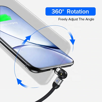Câble USB magnétique 3A à rotation de 540 degrés 3 en 1 câble Micro Usb de type C charge rapide accessoires de téléphone portable câble de données magnétique
