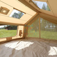 Tente cabine gonflable 12 17 Spm 2 chambres tente pneumatique avec moustiquaire à fenêtre transparente pour tente de Camping en plein air multifamiliale
