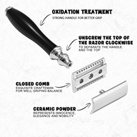 Rasoir de sécurité à double tranchant pour homme, manche en cuivre, lames de haute qualité, rasoir pour le visage/le corps/les aisselles