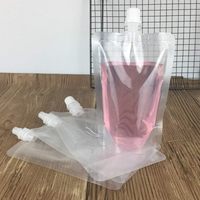 Sacs de boisson de voyage en plastique PET écologiques personnalisables sacs de buse d'emballage portables réutilisables pour pochettes debout de bière