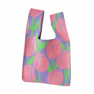 Bolso de Mano Tejido Estilo Japonés, Mini Bolso de Muñeca de Ganchillo para Mujer - Product Image 5
