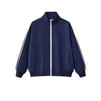 RUICHI Veste zippée rayée brodée personnalisée 340G épaisse pour homme et unisexe, survêtement décontracté sport automne-hiver