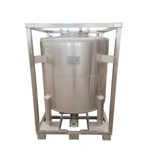 Réservoir de stockage d'expédition de liquide Réservoir IBC en acier inoxydable 304 Conteneur en acier inoxydable Réservoir IBC vertical