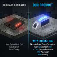 Balise solaire routière au design récent, réflecteur prismatique haute intensité, LED anti-choc, étanche IP68, éclairage longue durée résistant aux intempéries