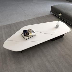 Mesa <span class=keywords><strong>de</strong></span> té pentagonal moderna italiana, losa <span class=keywords><strong>de</strong></span> roca creativa minimalista con almacenamiento <span class=keywords><strong>para</strong></span> salas <span class=keywords><strong>de</strong></span> estar pequeñas - Product Image 1