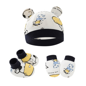 Ensemble de chaussons et <span class=keywords><strong>bonnet</strong></span> à oreilles d'ours mignon pour bébés garçons et filles, nouveau-nés, 0-6 <span class=keywords><strong>mois</strong></span> - Product Image 6