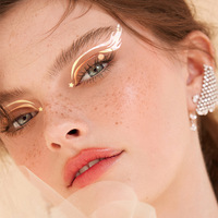 Pegatinas de Maquillaje Láser para Ojos, Impermeables, Estilo de Dibujos Animados en 3D, Reutilizables, Antibacterianas, Adhesivas de PVC Ecológicas