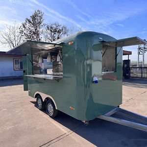 Chariot de vente ambulante multifonctionnel à 4 roues en acier inoxydable vert pour la vente de glaces, de nourriture rapide et de collations, service de restauration commercial - Product Image 2