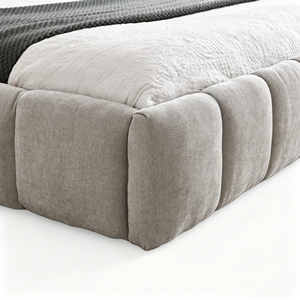 Luxury Queen Size Upholstered <strong>Bed</strong> <strong>Frame</strong> Thick Chenille Fabric Platform <strong>Bed</strong> Solid Wood <strong>Low</strong> Profile <strong>Frame</strong> - Product Image 3
