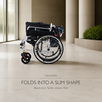 Fauteuil roulant pliable autopropulsé en alliage d'aluminium, roues de 20 pouces, capacité de 100 kg, design imperméable pour les soins à domicile et l'utilisation en extérieur