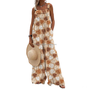 Combinaison personnalisée pour <span class=keywords><strong>femme</strong></span> sans manches avec bretelles, imprimé hawaïen, coupe <span class=keywords><strong>ample</strong></span>, longue combinaison pour <span class=keywords><strong>femme</strong></span> - Product Image 6